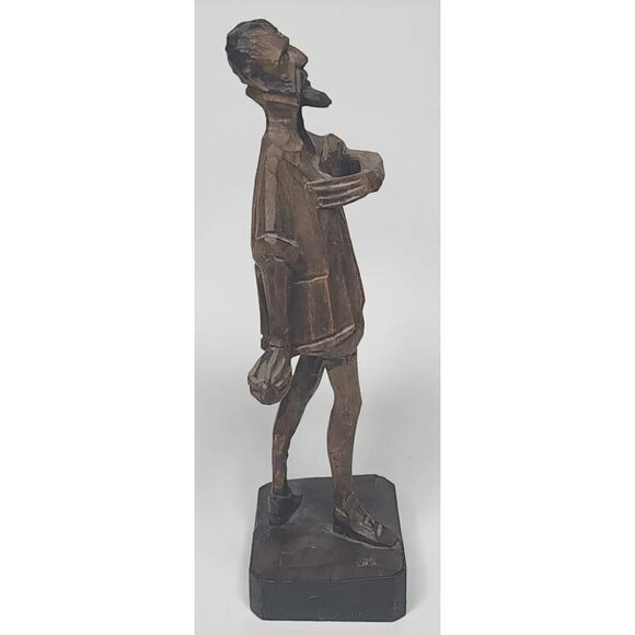 Vintage OURO Carved Wooden Statue of a Man from Spain Artesania NO. 580-0 U99 - Picture 3 of 7